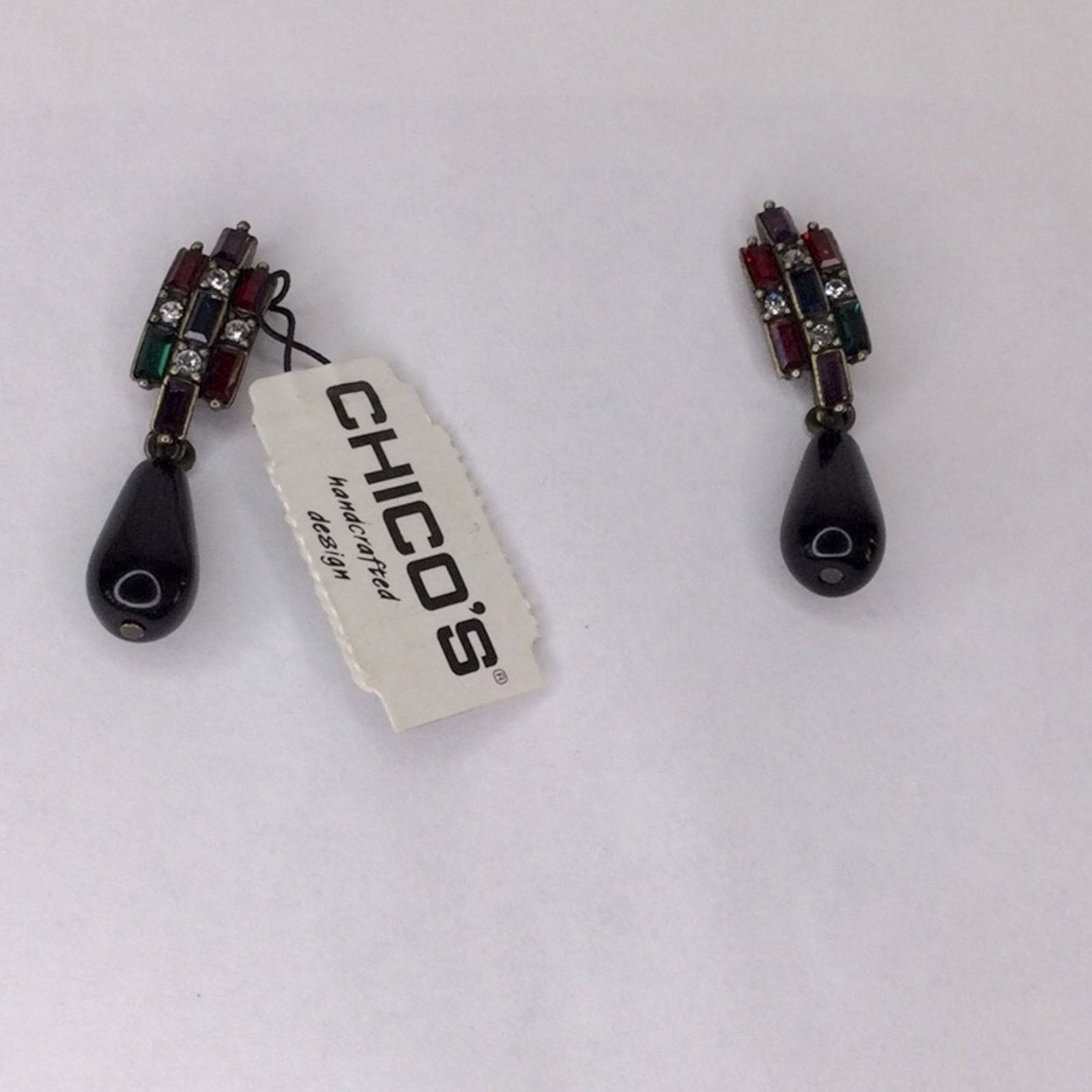 Chicos Chico's Retro1990's Rhinestone Dangle/Drop Post Earrings NWT Size ONE SIZE - 16 Thumbnail