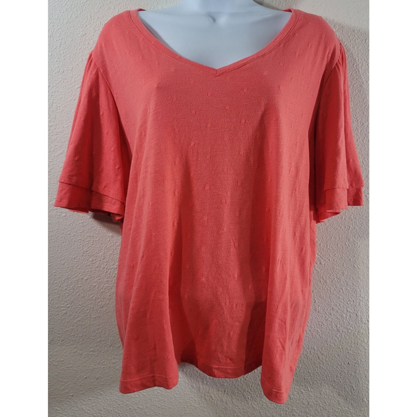 Other Time And Tru Orange Bumpy Raised Material Top XXL 20 Size XXL / US 16-18 / IT 52-54 - 1 Thumbnail