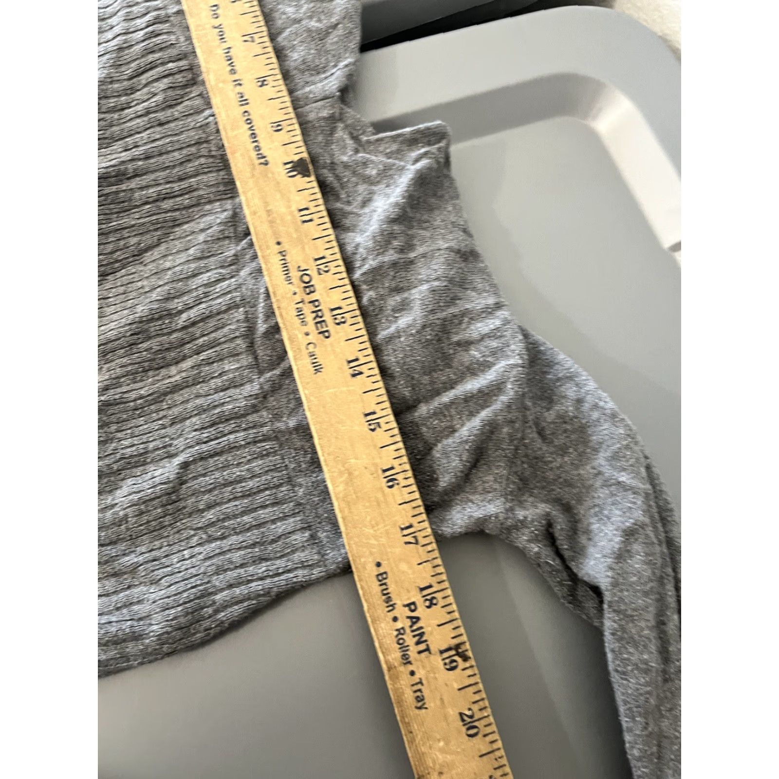 Vintage New York & Company Women's Gray Knit V-Neck Pullover Hoodie Adult Large Womens Size L / US 10 / IT 46 - 5 Thumbnail