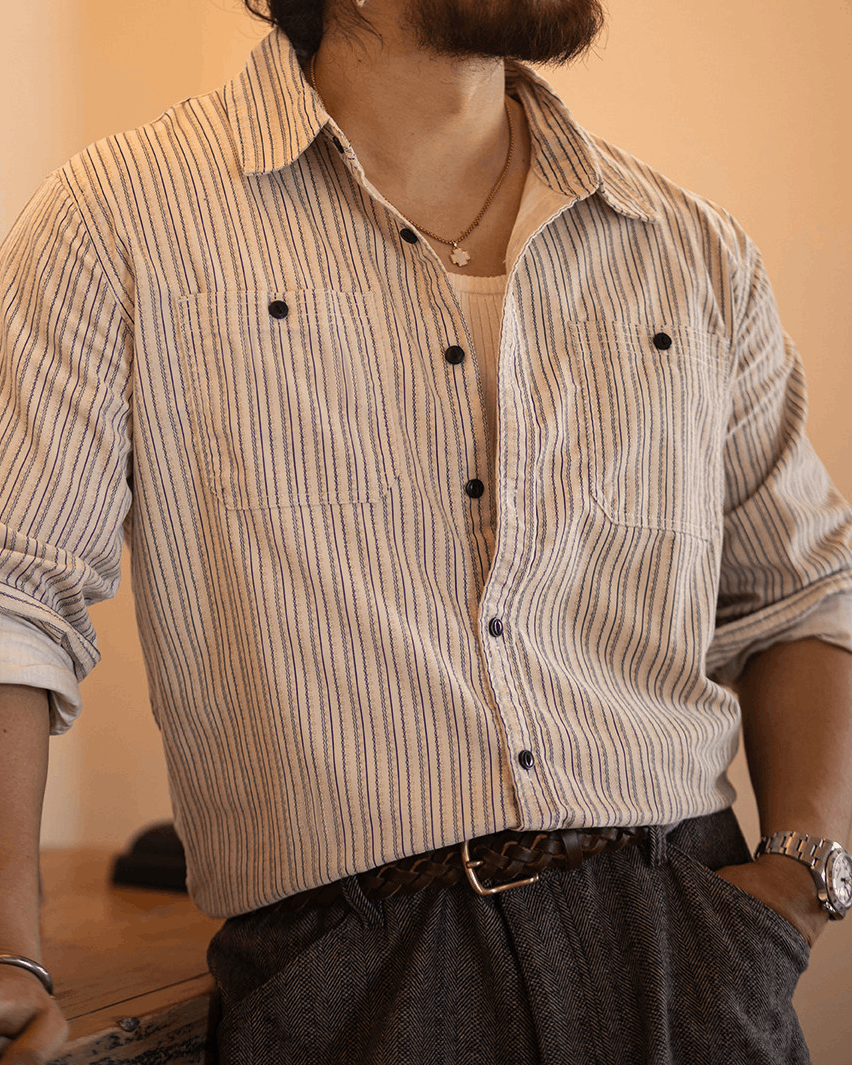 Other Vintage Americana Stripe Work Shirt Size US M / EU 48-50 / 2 - 7 Thumbnail