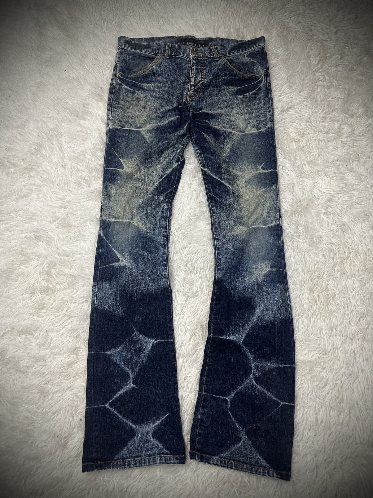 Japanese Brand 💥rare💥 2000s schlussel whiskers flare denim jeans Size US 32 / EU 48 - 1 Thumbnail