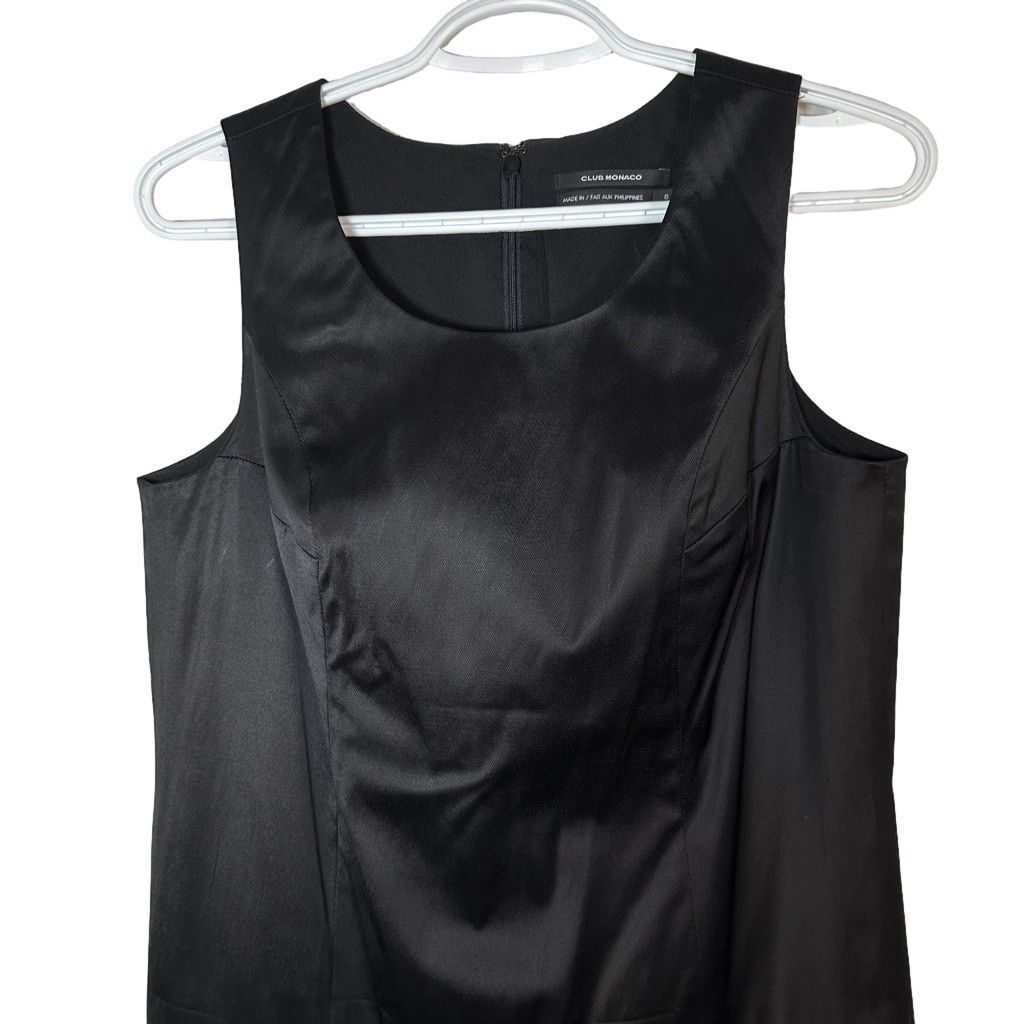 Club Monaco Club Monaco Chic Black Taffeta A Line Dress Faux Wrap Size 8 Size M / US 6-8 / IT 42-44 - 3 Thumbnail