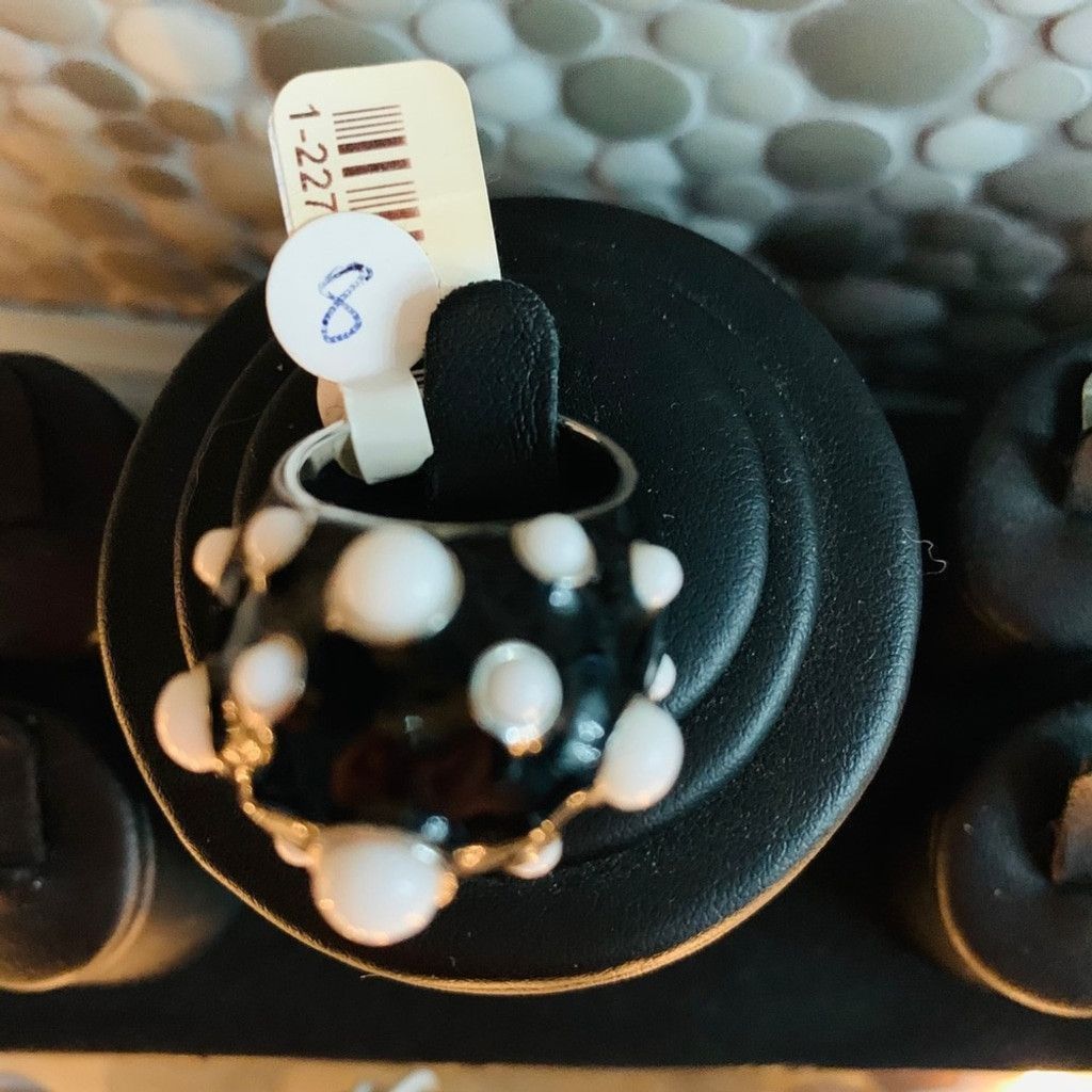 Other Sterling Silver BN black w white ring size 8 Size ONE SIZE - 4 Thumbnail