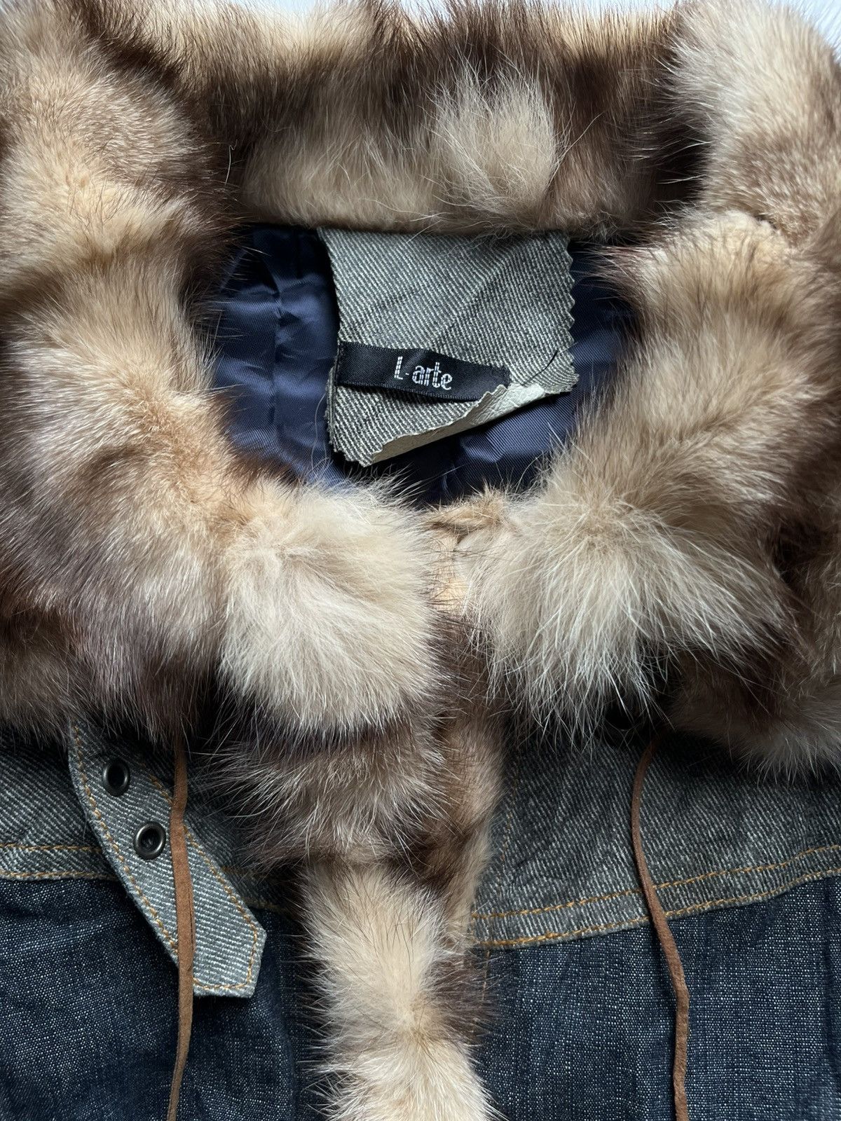 Isamu Katayama Backlash 2000s L arte raccoon fur denim jacket Size US M / EU 48-50 / 2 - 6 Thumbnail