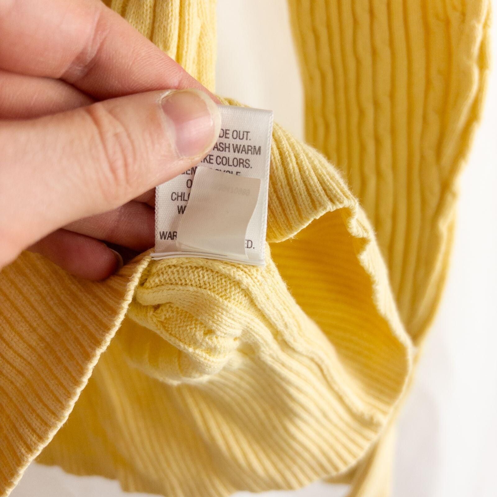 Croft & Barrow Croft & Barrow Yellow Cable Knit Sweater Womens Medium Size M / US 6-8 / IT 42-44 - 12 Thumbnail