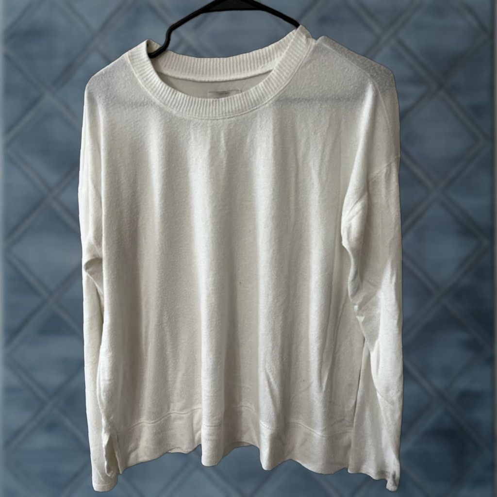 Lucky Brand Lucky Brand Sweater Women's White Viscose Blend Long Sleeve Round Neck Medium Size M / US 6-8 / IT 42-44 - 1 Thumbnail