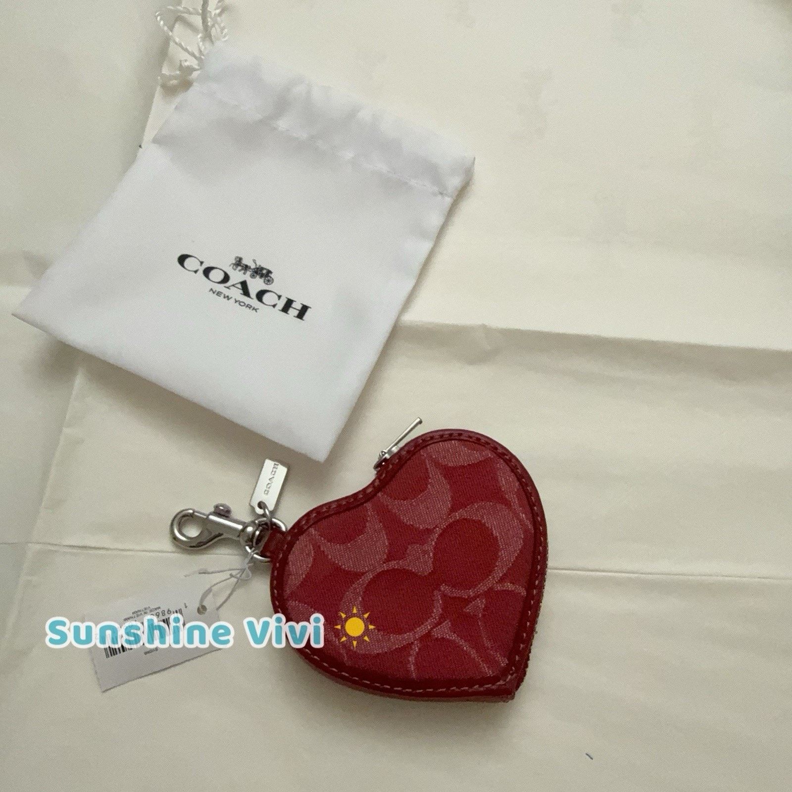 Coach NWT bundle Coach Heart Bag Charm CDC91 & CDE43 Teri True Red Size ONE SIZE - 3 Thumbnail