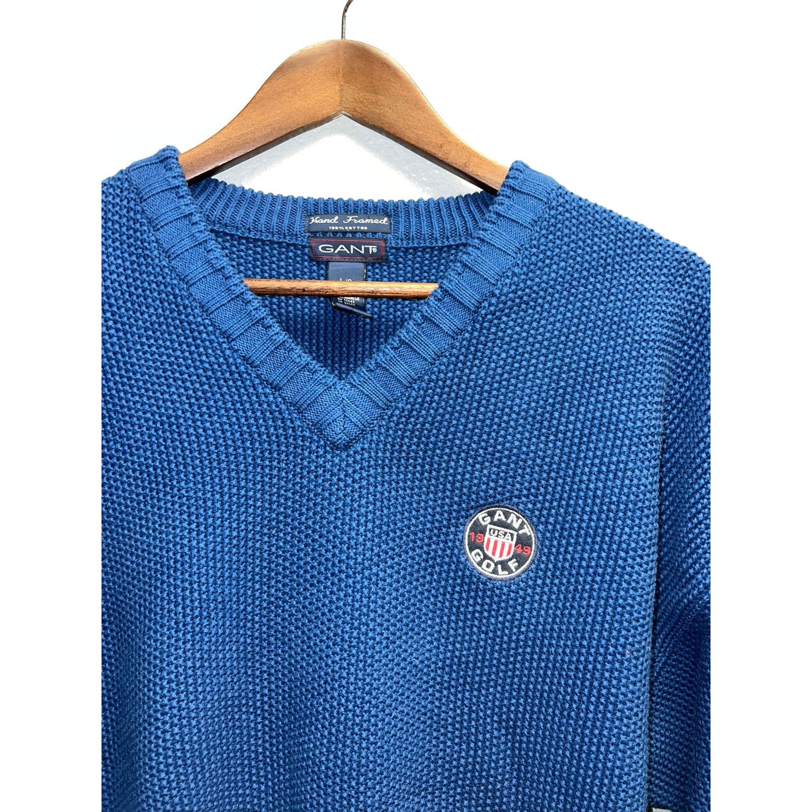 Gant Vintage Gant Golf Sweater Hand Framed Golfing Blue 90s Large Size US L / EU 52-54 / 3 - 2 Thumbnail