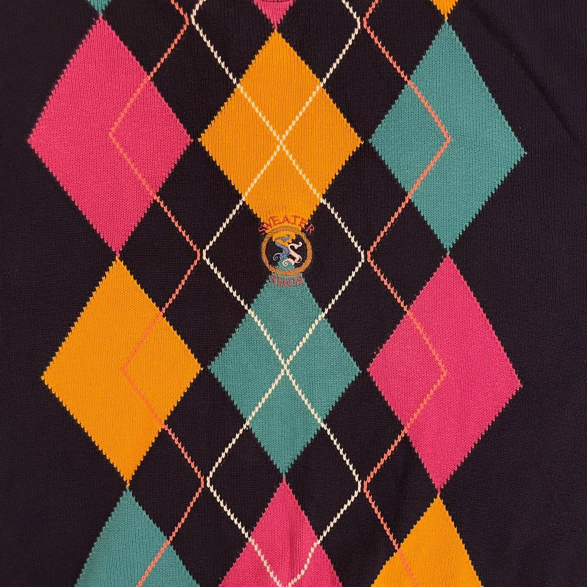Vintage Vintage The Sweater Shop Argyle Sweater Jumper Retro 90s Size US L / EU 52-54 / 3 - 3 Thumbnail