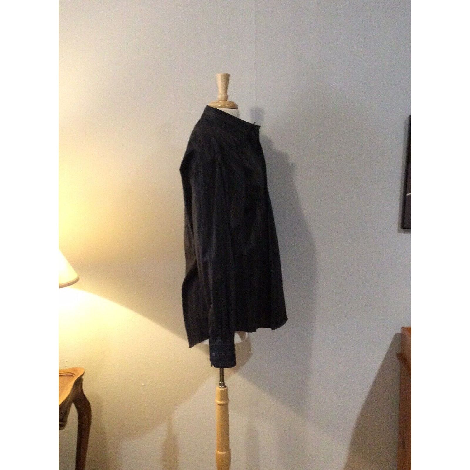 Pronto Uomo Pronto-Uomo Non Iron Black L/S Button Down Dress Shirt Sz L Size US L / EU 52-54 / 3 - 12 Thumbnail
