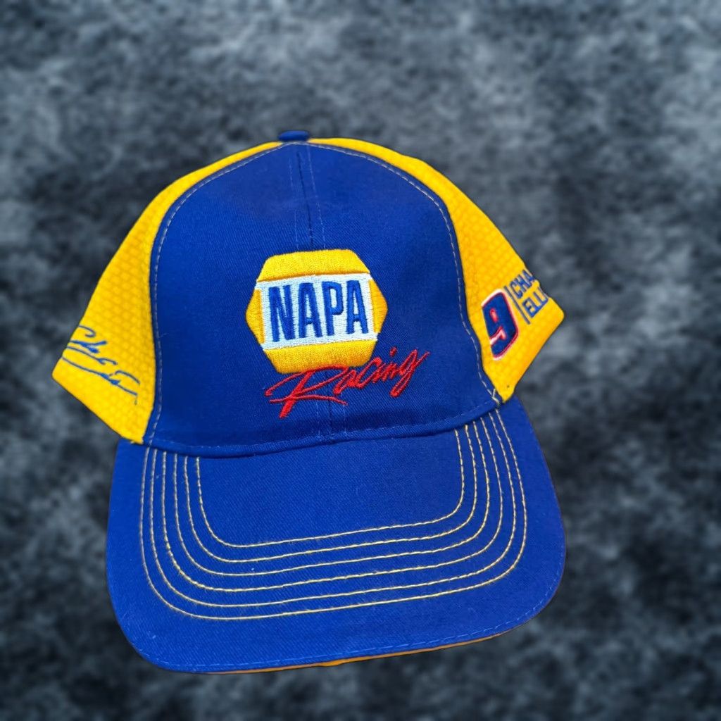 NASCAR NASCAR Hat Baseball Cap Mens Chase Elliott 9 NAPA Racing Blue Yellow Adjustable Twill Hook and Loop Multicolor Size ONE SIZE - 1 Thumbnail