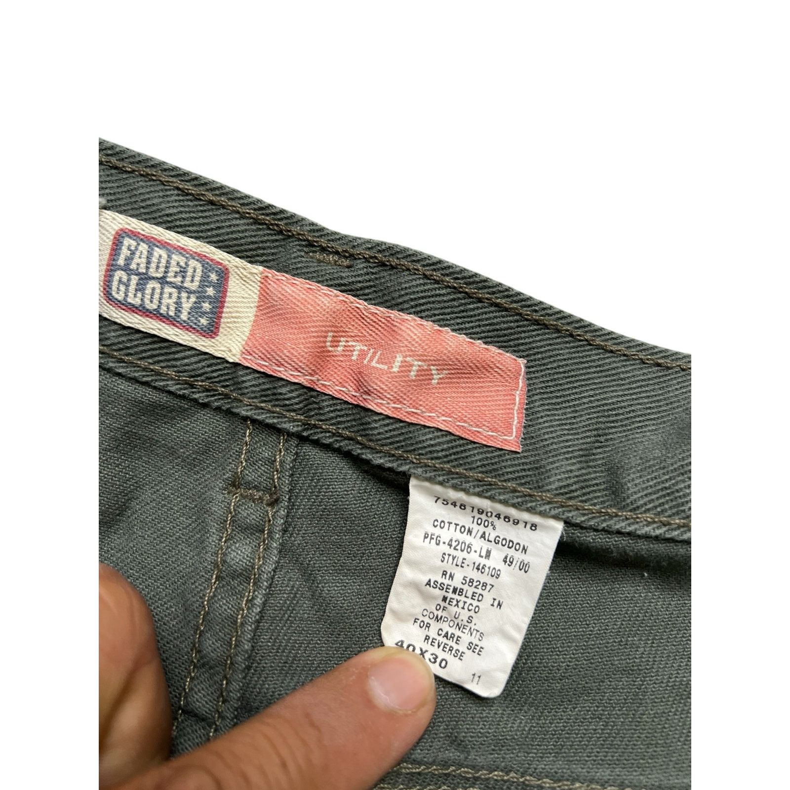 Faded Glory Vintage 80s Faded Glory Pants Green Denim 40x30 (38x29) Size US 40 / EU 56 - 5 Thumbnail