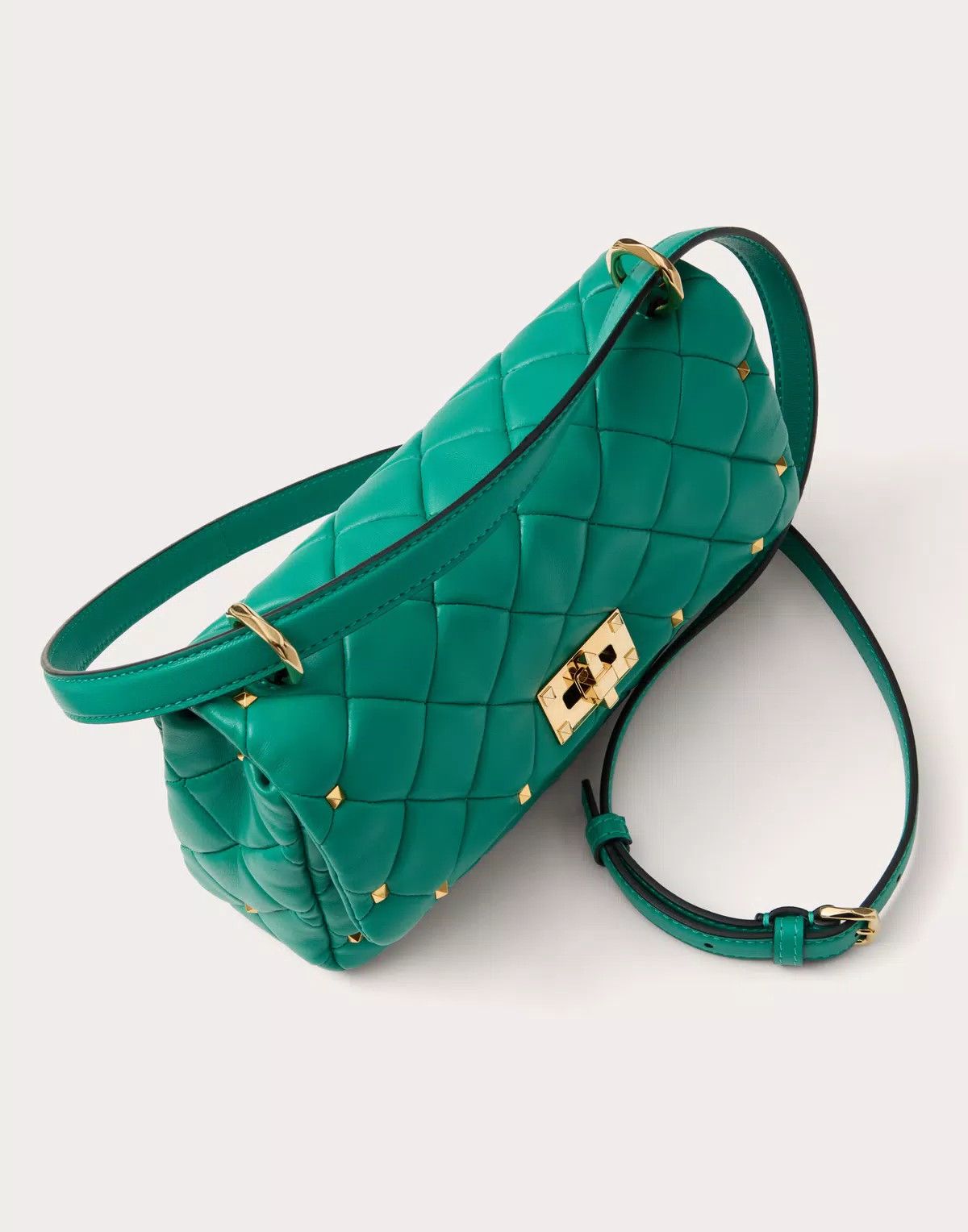 Valentino oc11z0725 Size:OS/ Spike Bag In Nappa Patchwork in Green Size ONE SIZE - 5 Thumbnail