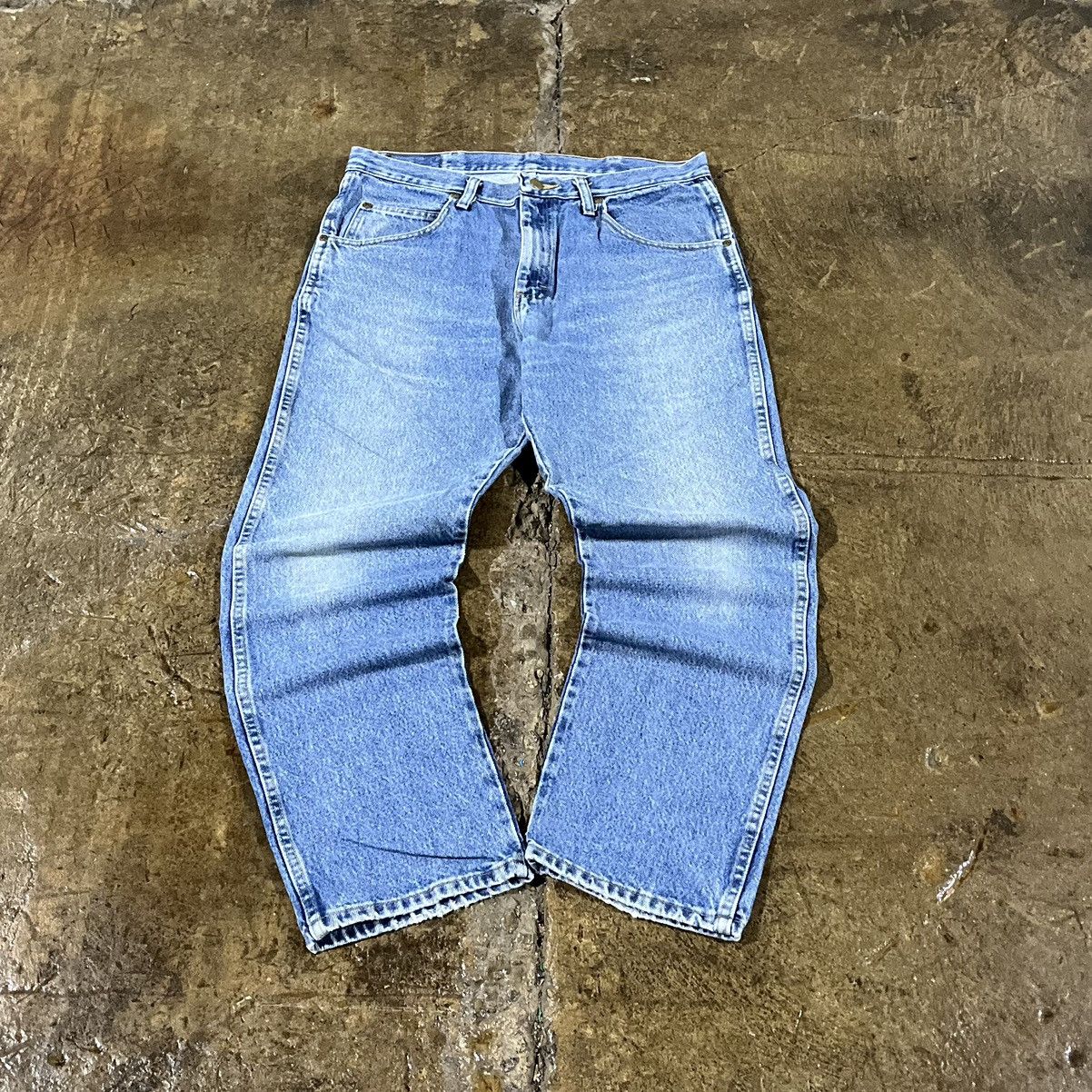 Carhartt × Vintage × Wrangler Crazy Y2K Carhartt Style Wrangler Faded Workwear Jeans Size US 34 / EU 50 - 2 Thumbnail