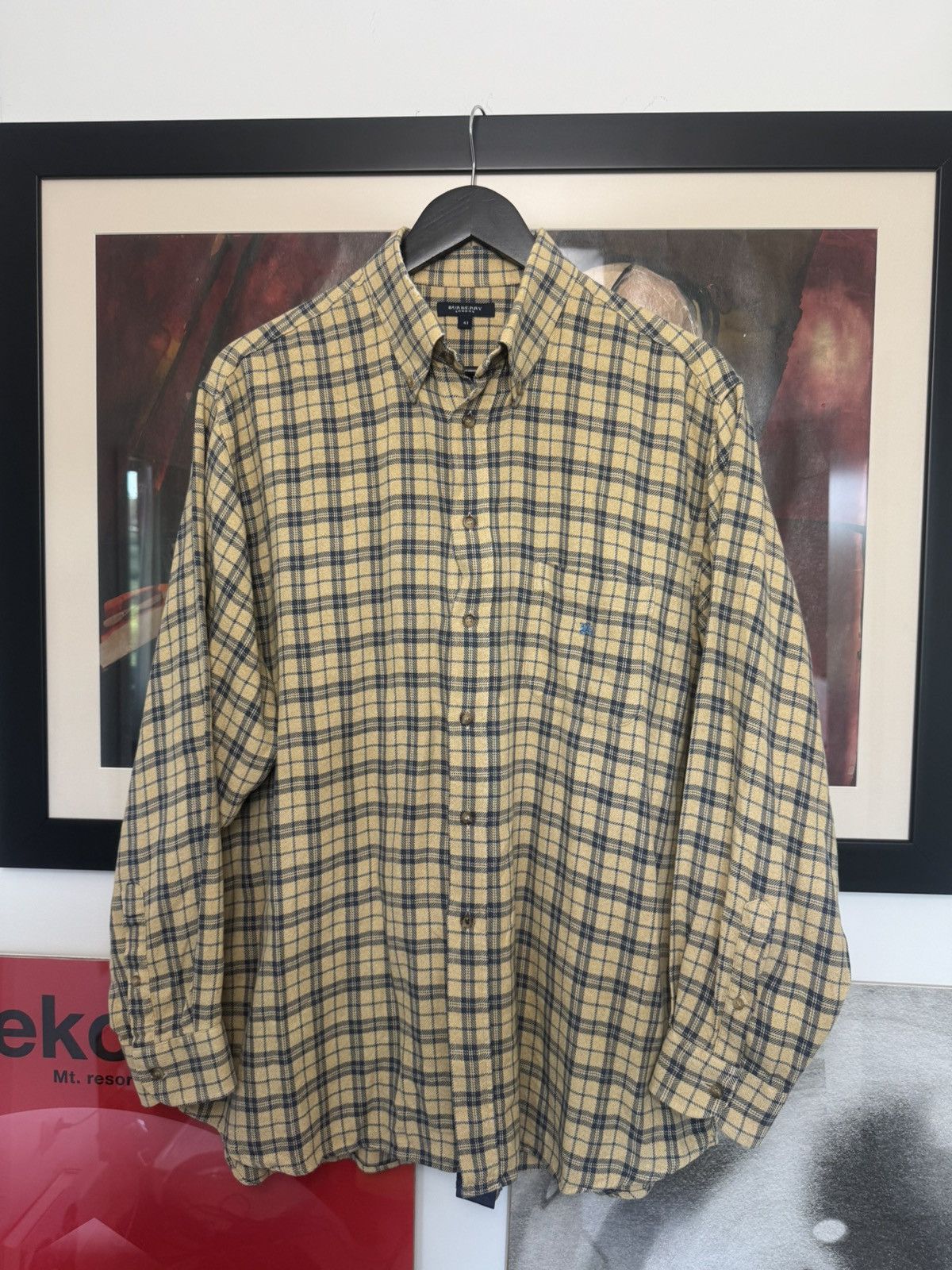 Burberry Burberry Button Up Casual Shirt Yellow NovaCheck Rare Luxury Size US XL / EU 56 / 4 - 1 Thumbnail