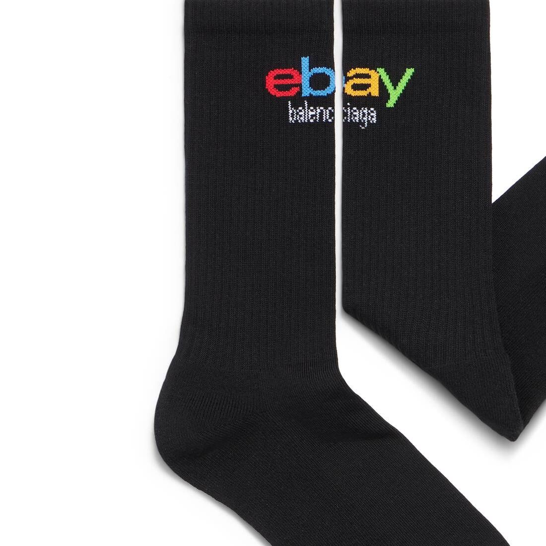 Balenciaga × eBay o1srvl11e1025 Size: L / eBay Socks in Black Size ONE SIZE - 2 Thumbnail