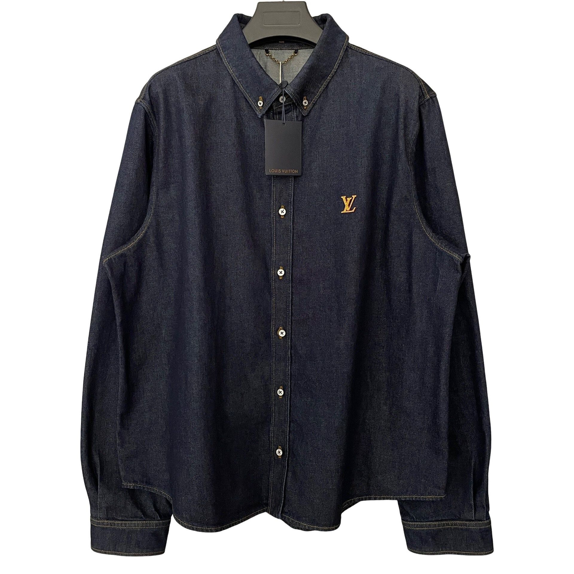 Louis Vuitton Louis Vuitton Logo Embroidered Denim Shirt US XXL Size US XXL / EU 58 / 5 - 1 Thumbnail