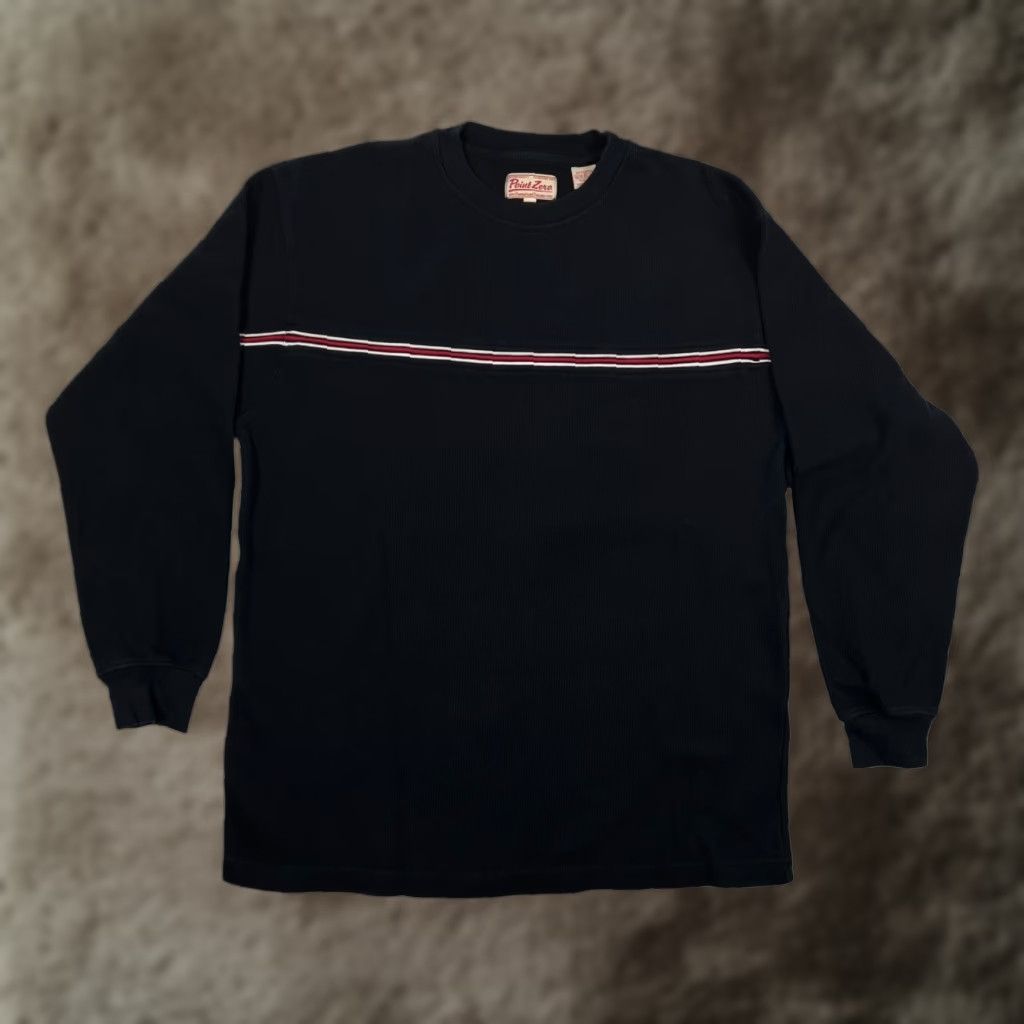 Point Zero VINTAGE Point Zero Long Sleeve Striped Sweat Shirt Mens XL Black Knit Size US XL / EU 56 / 4 - 1 Thumbnail