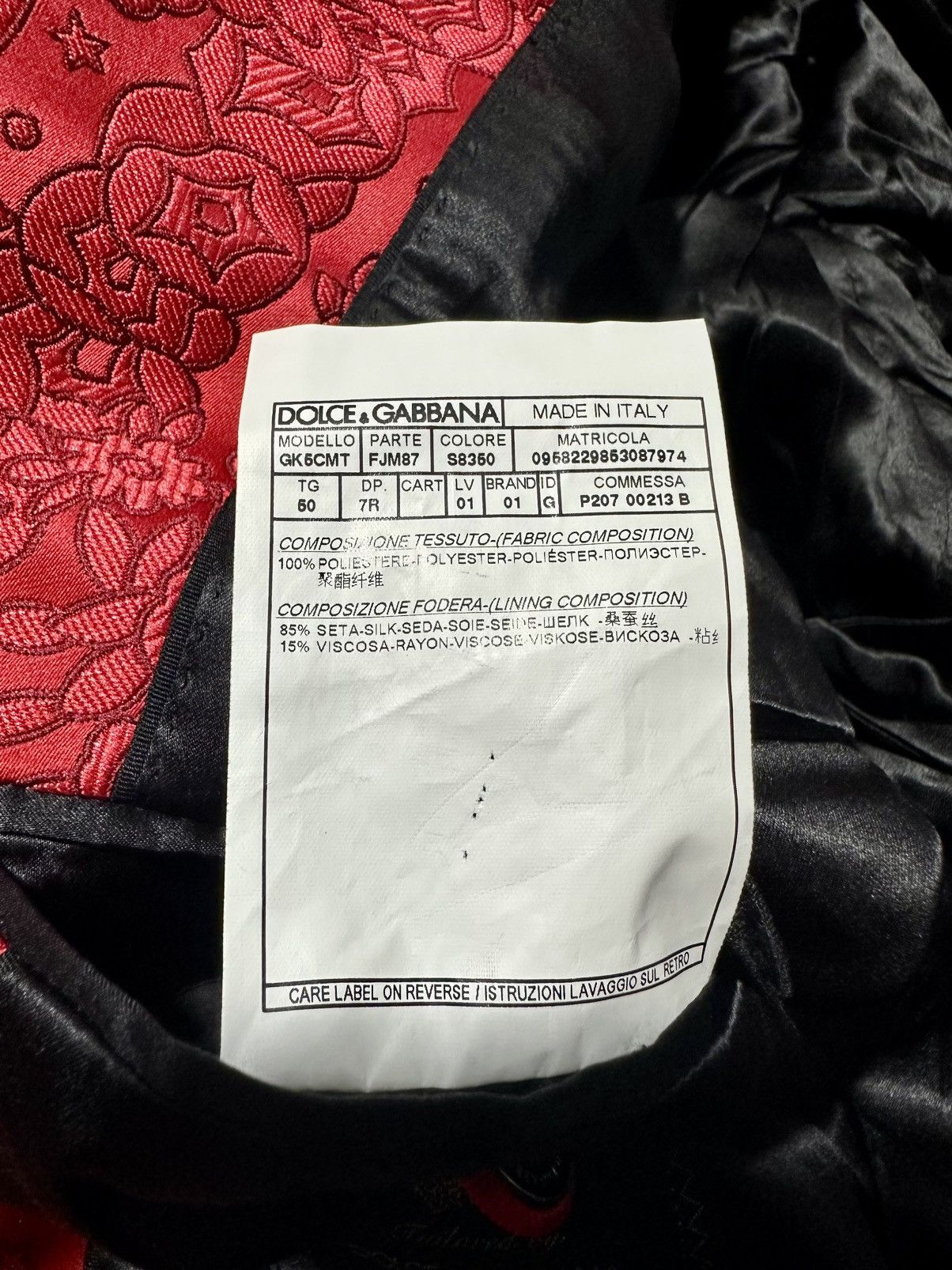 Dolce & Gabbana Dolce & Gabbana sicilia red jacquard suit Size 50L - 7 Thumbnail