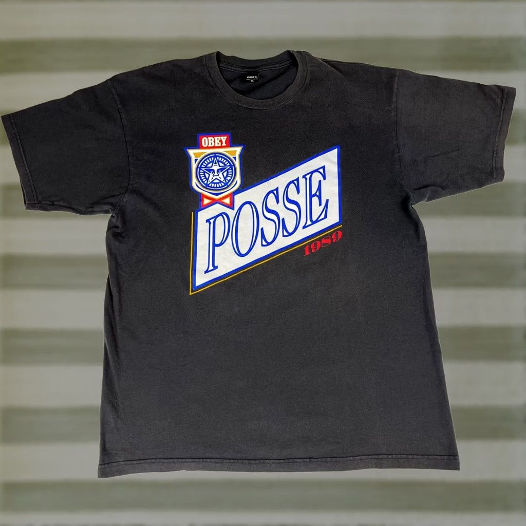 Obey VINTAGE OBEY T-Shirt XL Black Mens Short Sleeve Crew Neck 1989 Posse Size US XL / EU 56 / 4 - 1 Thumbnail