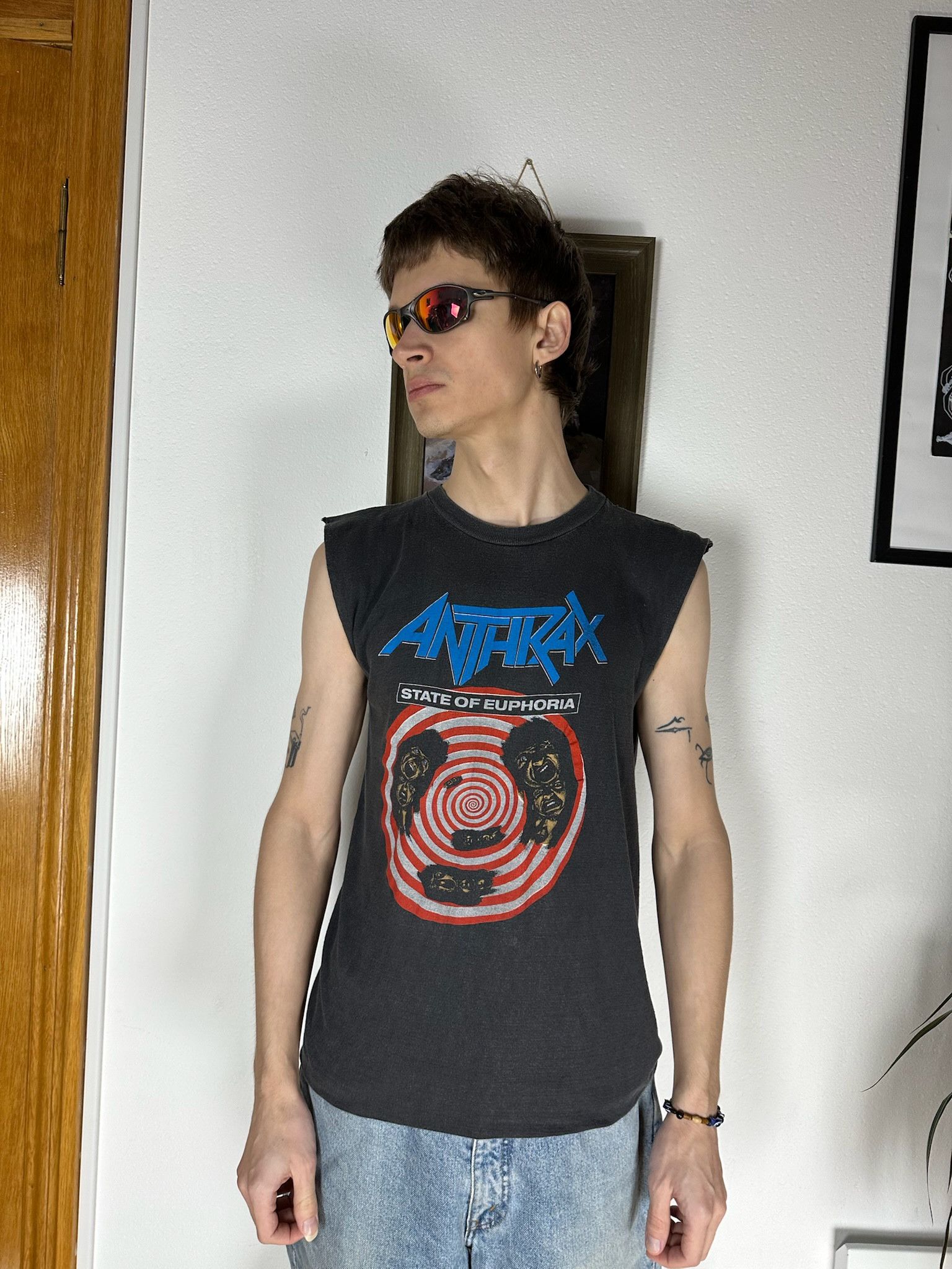 Band Tees Vintage Anthrax tee sleeveless Shirt tank top punk Size US M / EU 48-50 / 2 - 2 Thumbnail