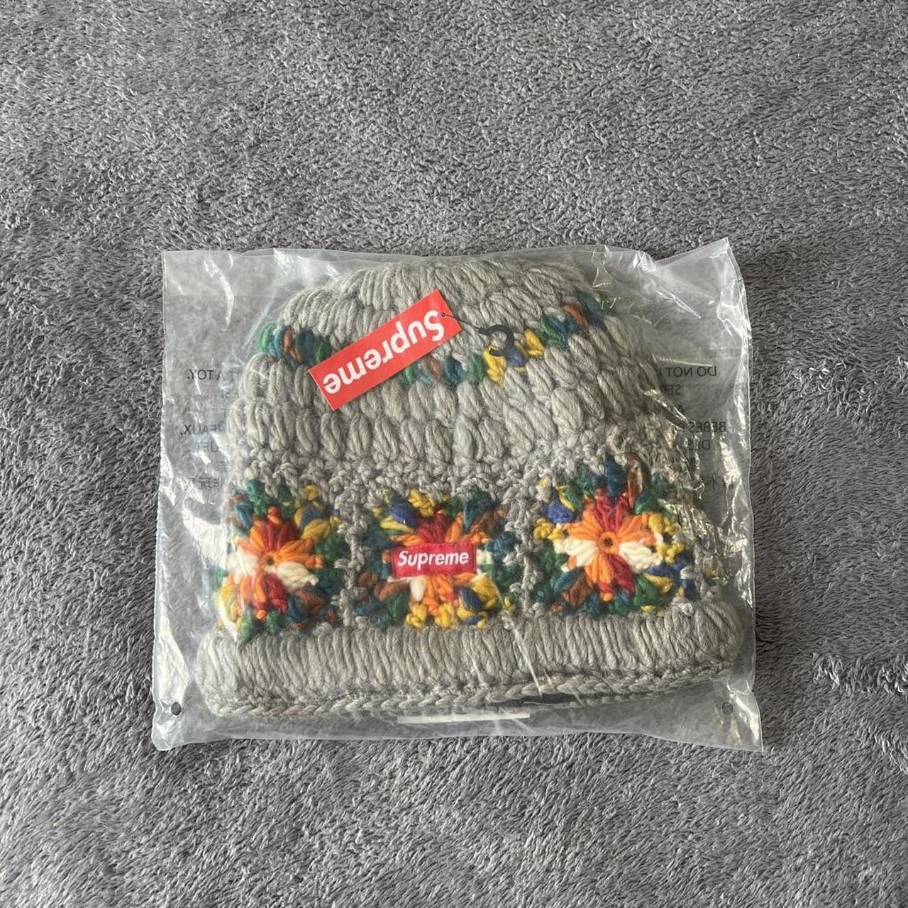 Supreme Supreme SS25 Crochet Beanie Heather Grey Box Logo Size OS