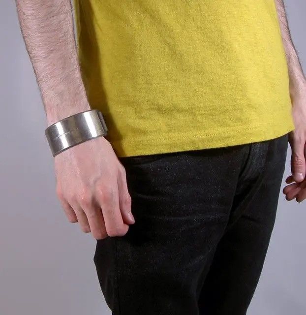 Julius "I am bound to insanity" bracelet/cuff leather/brass Size ONE SIZE - 3 Thumbnail