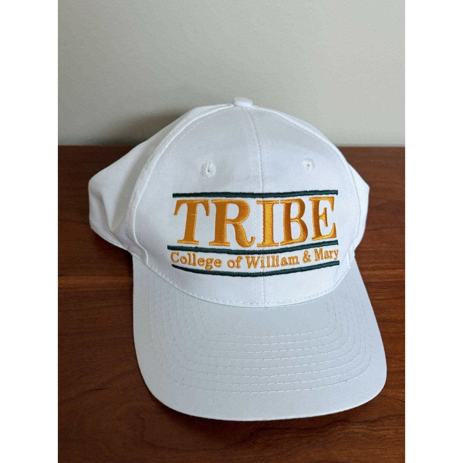 The Game VTG William Mary Tribe Split Bar SnapBack Hat College White Size ONE SIZE - 2 Thumbnail