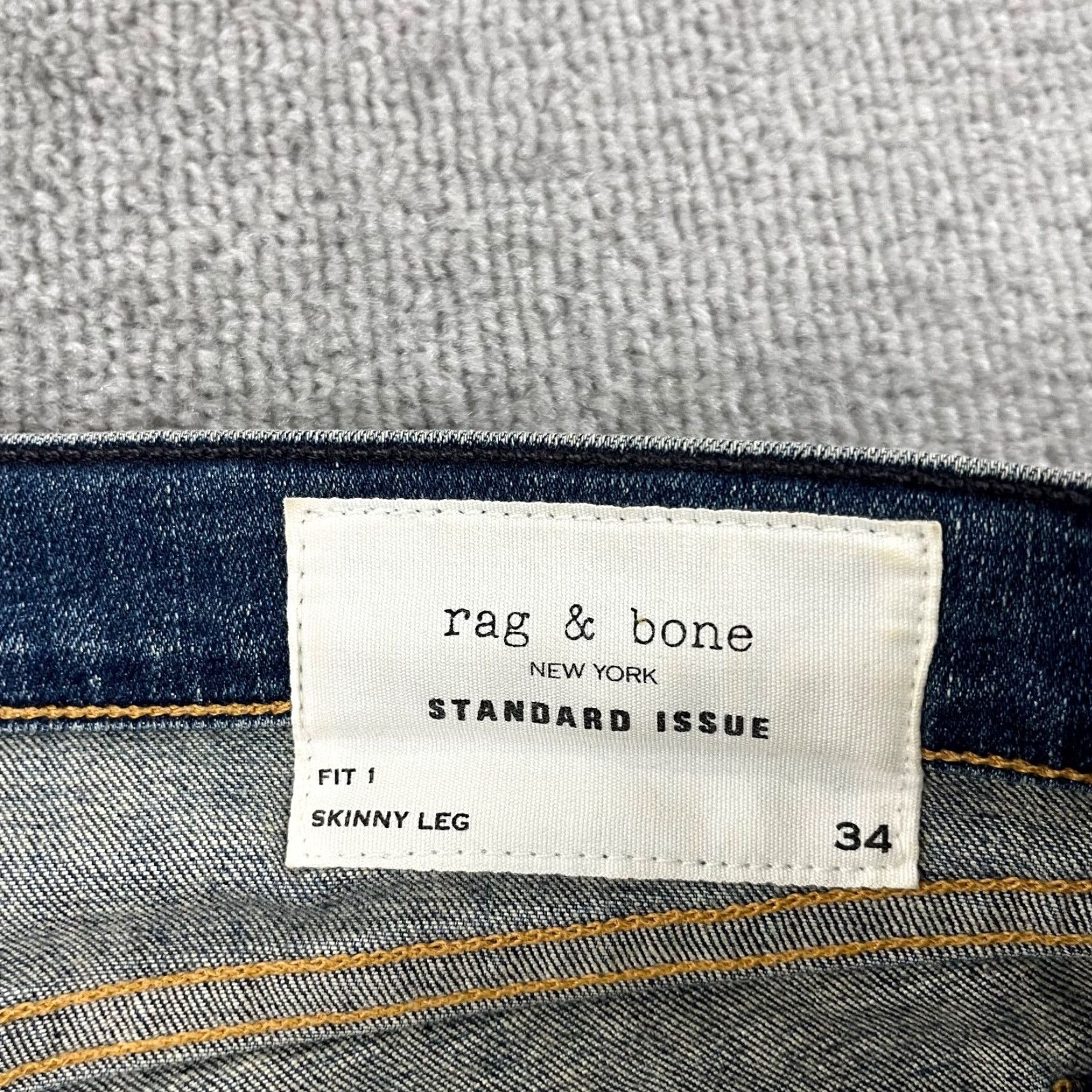 Rag & Bone RAG & BONE Jeans Slim Fit 34x34 Blue Denim Pants Button Fly Mens Size US 34 / EU 50 - 2 Thumbnail
