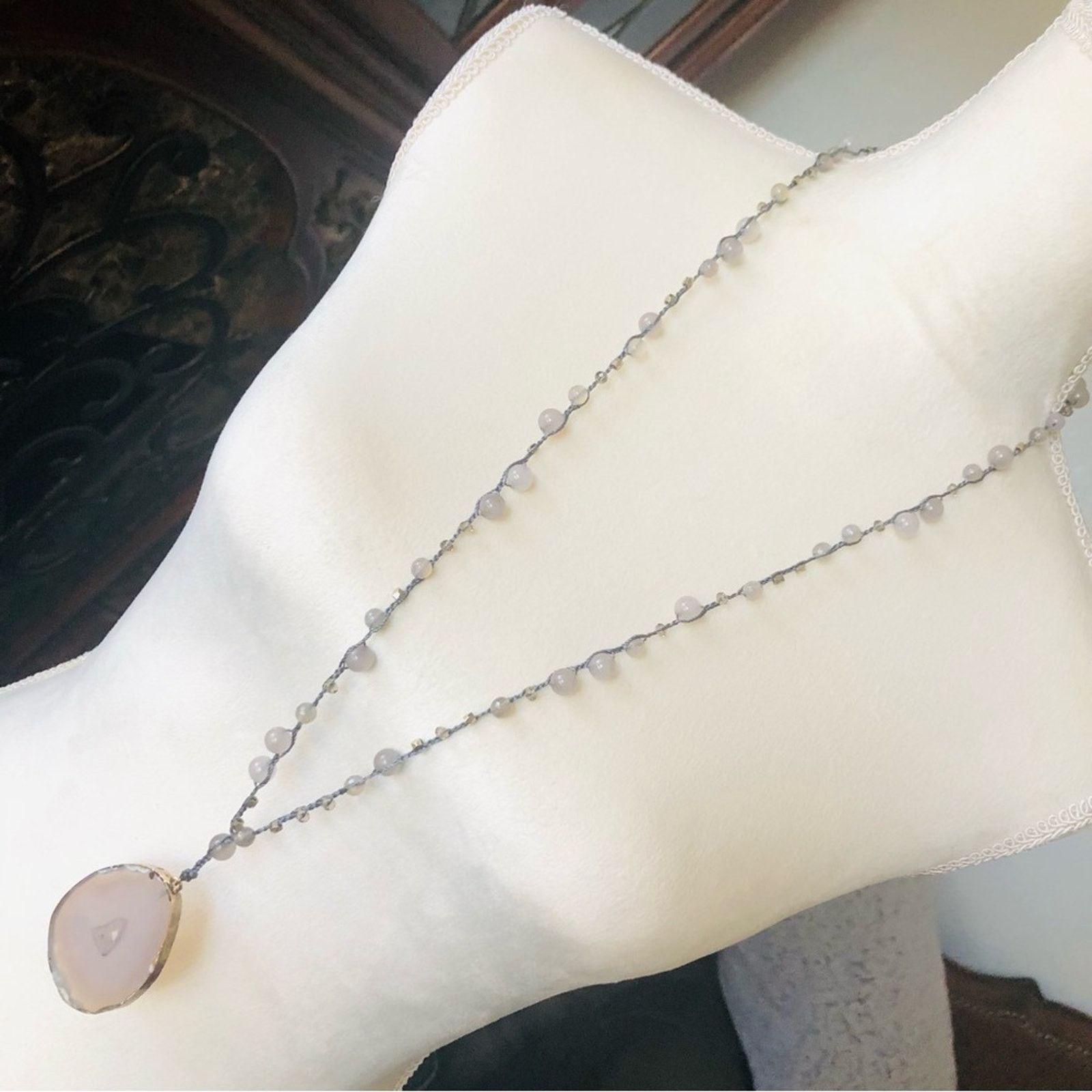 Jewelry Marlyn Schiff rainbow moonstone and agate slab necklace Size ONE SIZE - 2 Thumbnail