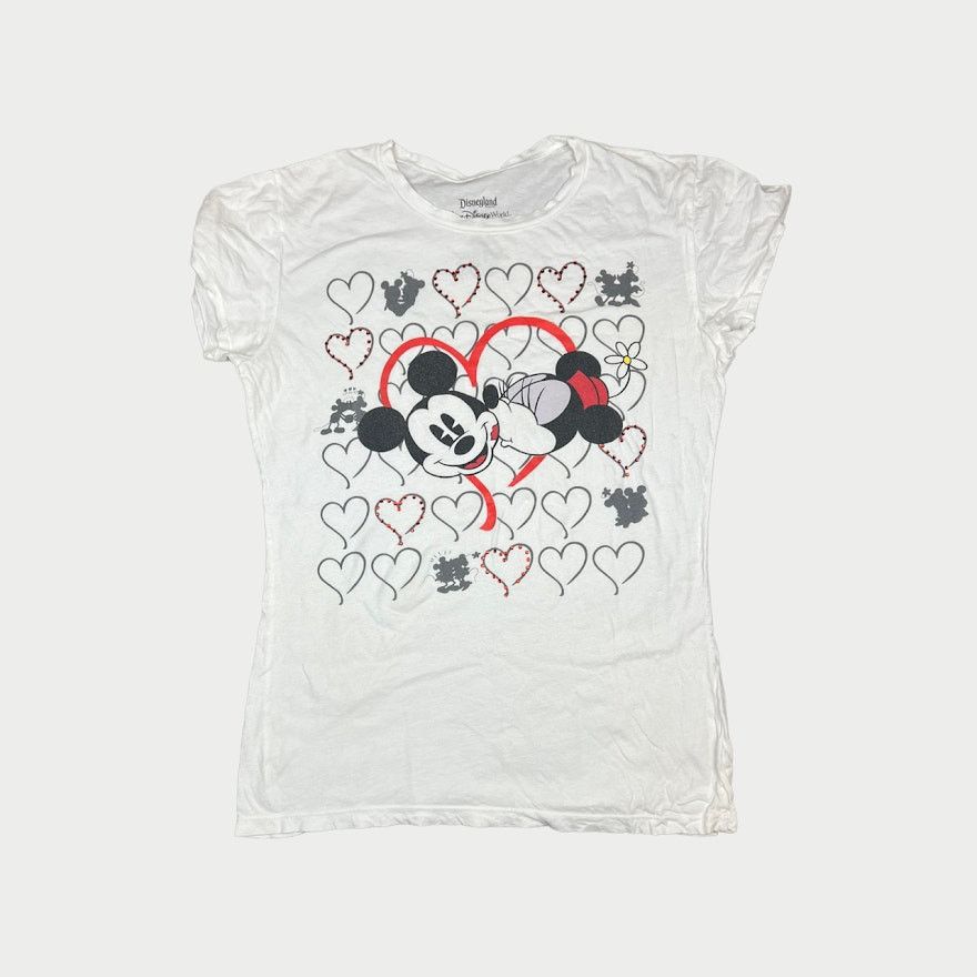 Disney Vintage Y2K Disne | Minnie & Mickey Heart Crystals | XL Size XL / US 12-14 / IT 48-50 - 4 Thumbnail
