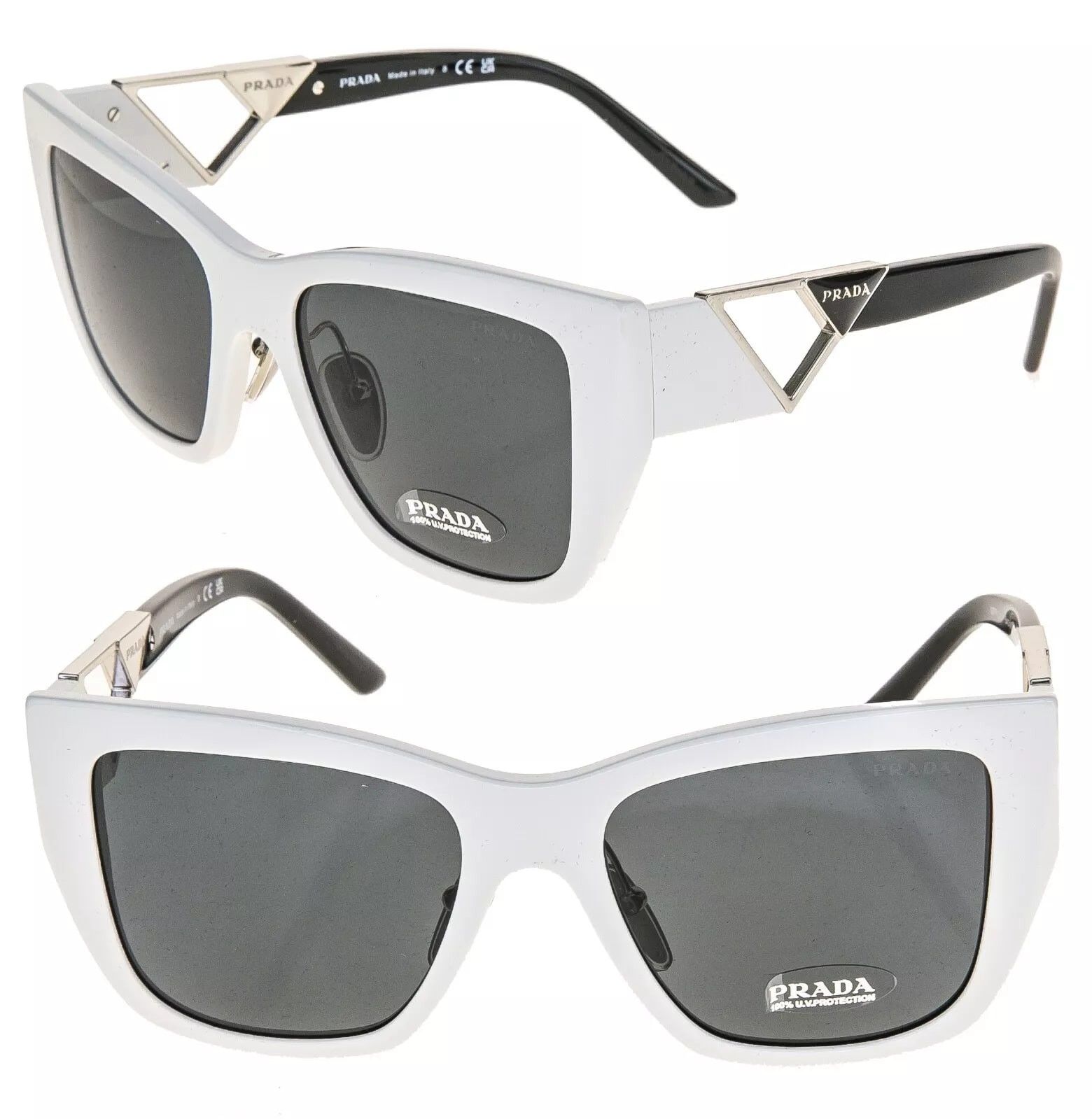 Prada PRADA SYMBOLE White Silver PR21YS 21Y Fashion Sunglasses Size ONE SIZE - 1 Thumbnail