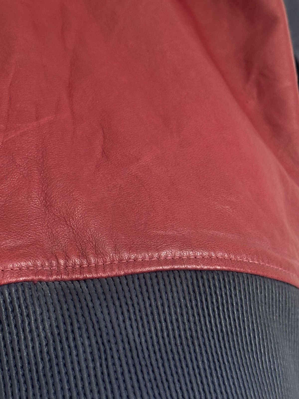 Dsquared2 Dsquared2 Ovine Leather Boomber Jacket Racing Moto Red/Blue Size US L / EU 52-54 / 3 - 15 Thumbnail