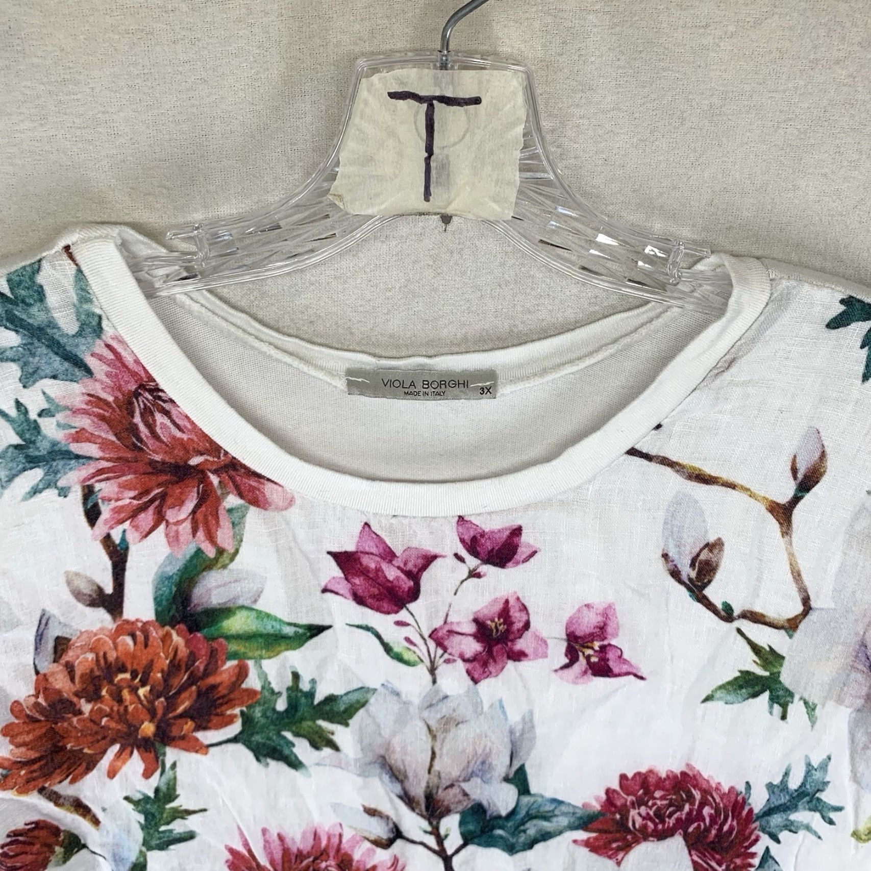 Vintage VINTAGE Viola Borghi Italian Linen Floral Blouse Women Plus Size 3X Casual Bohemian Summer Lightweight Size XXL / US 16-18 / IT 52-54 - 5 Thumbnail
