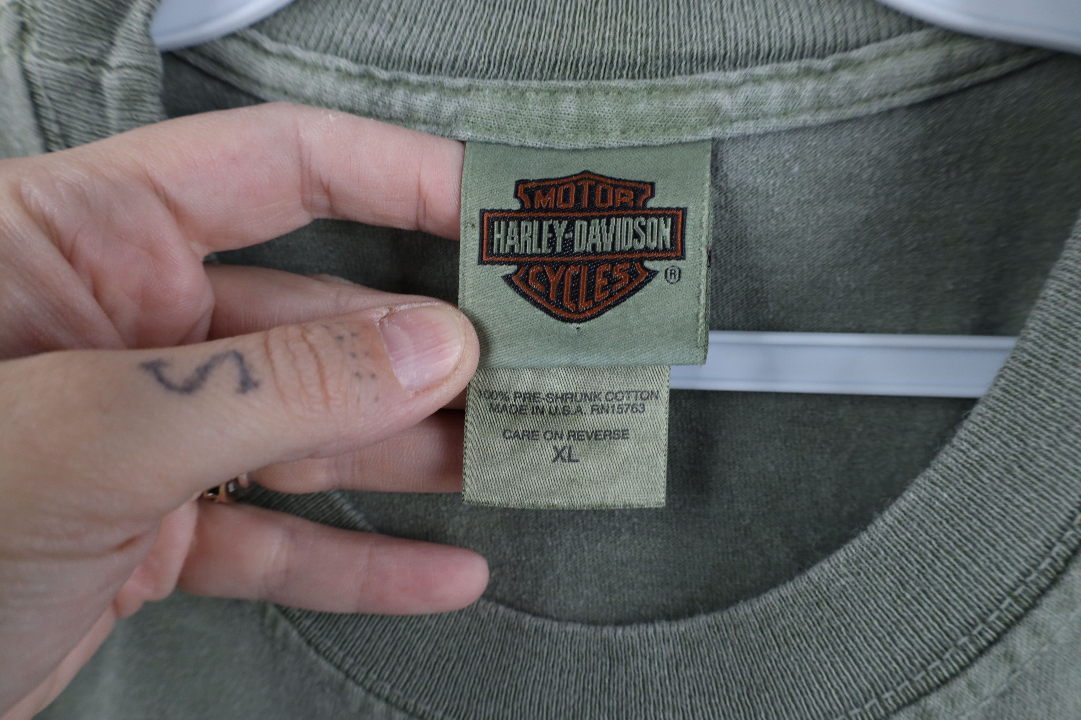 Harley Davidson Vintage Y2K Harley Davidson Fire T-Shirt Green Cotton USA Size US XL / EU 56 / 4 - 9 Thumbnail