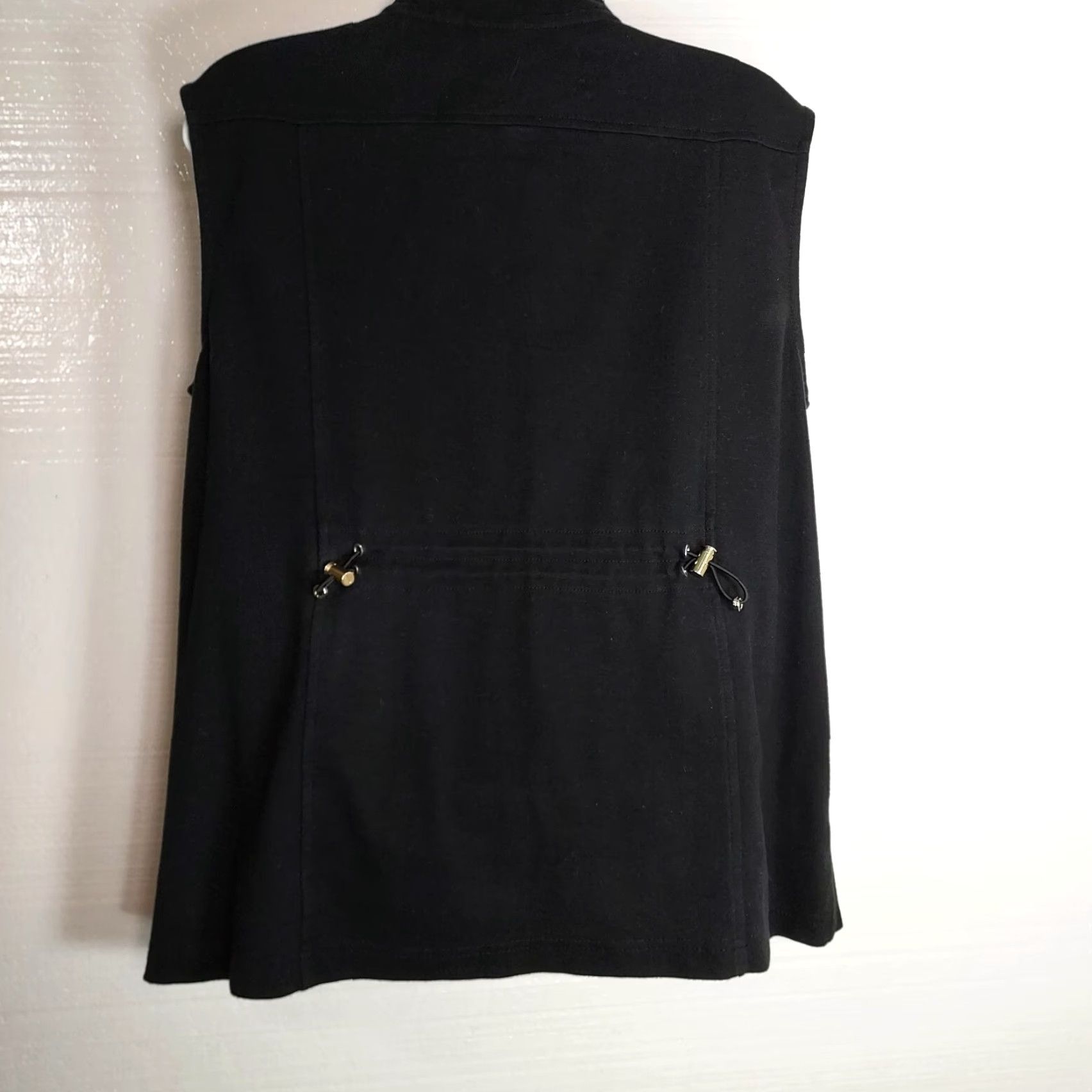 Croft & Barrow Croft & Barrow Herringbone Vest Women's Large Black Full Zip Quilted Vest Regular Fit Size L / US 10 / IT 46 - 2 Thumbnail
