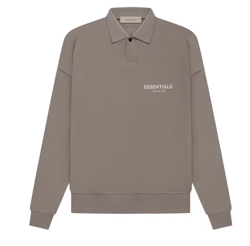 Fear of God Essentials L/S Polo Desert Taupe Size XL