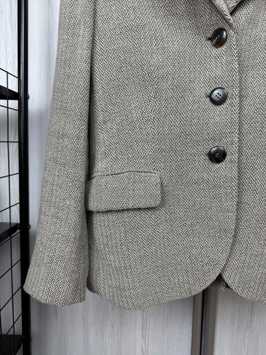 Armani Collezioni Armani Collezioni made in Italy grey wool herringbone blazer Size M / US 6-8 / IT 42-44 - 4 Thumbnail
