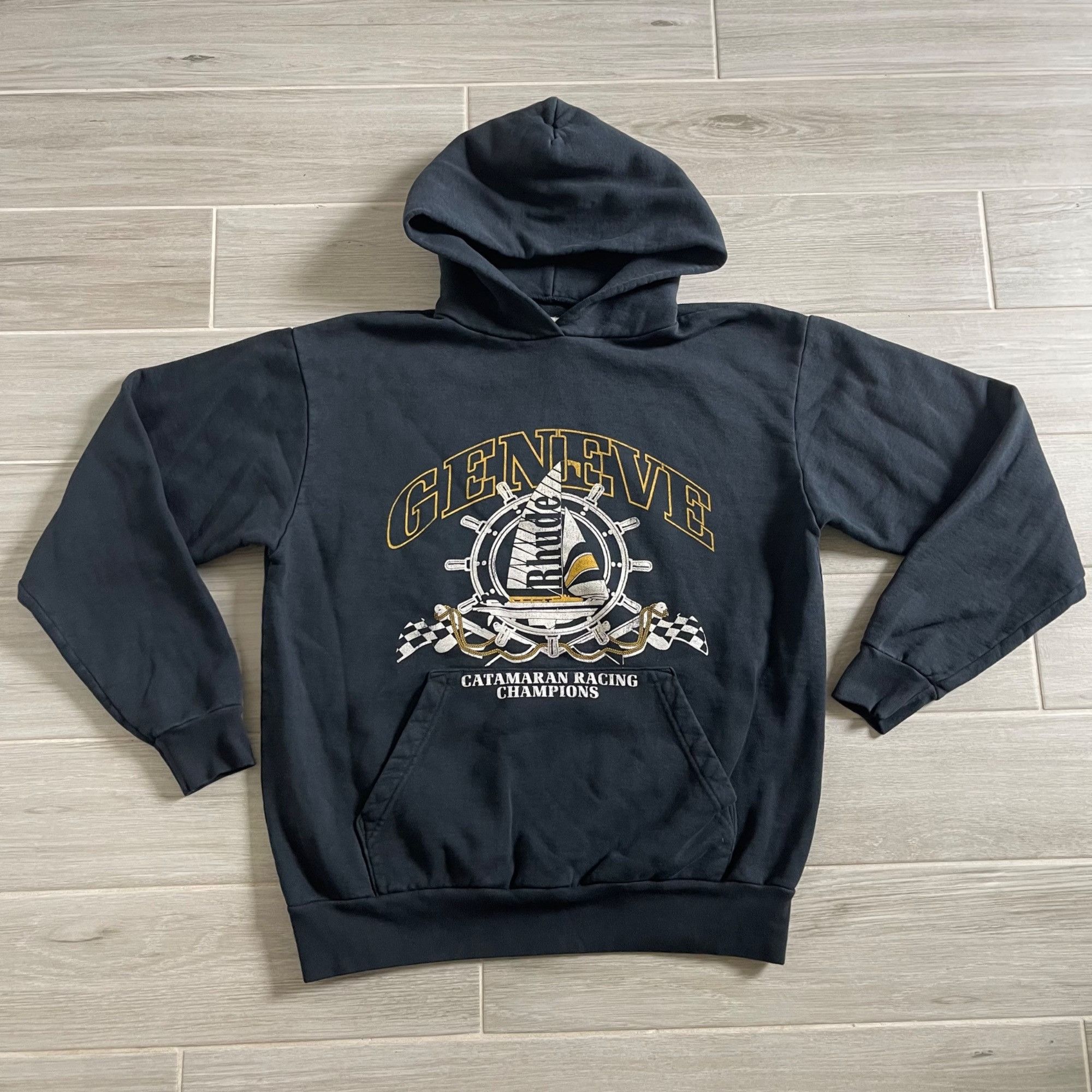 Rhude NEW RHUDE GENEVE CATAMARAN NAVY HOODIE SZ LARGE Size US L / EU 52-54 / 3 - 2 Thumbnail