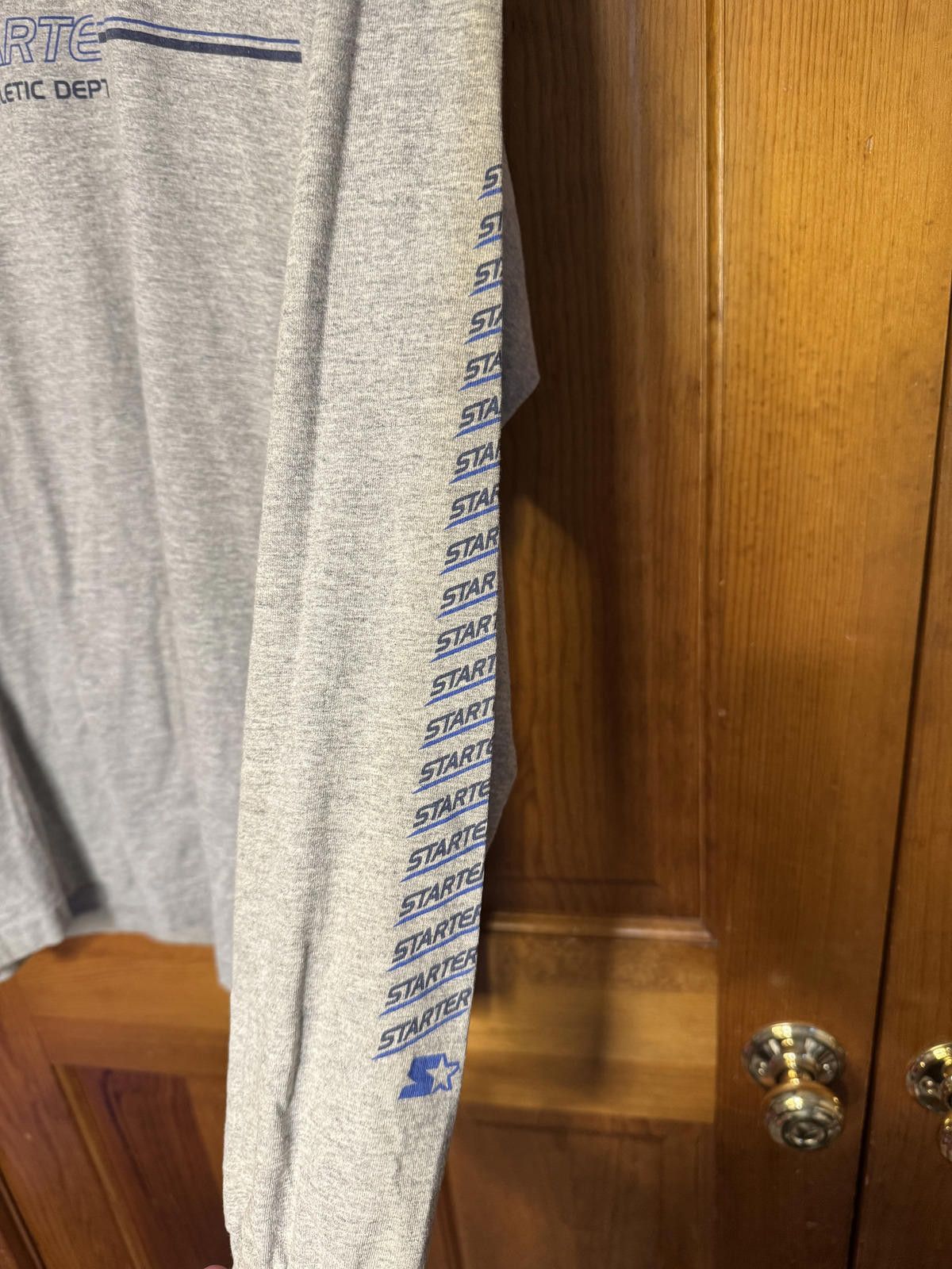 Starter Starter Men's Long Sleeve Athletic Shirt Gray Size Large Size ONE SIZE - 3 Thumbnail