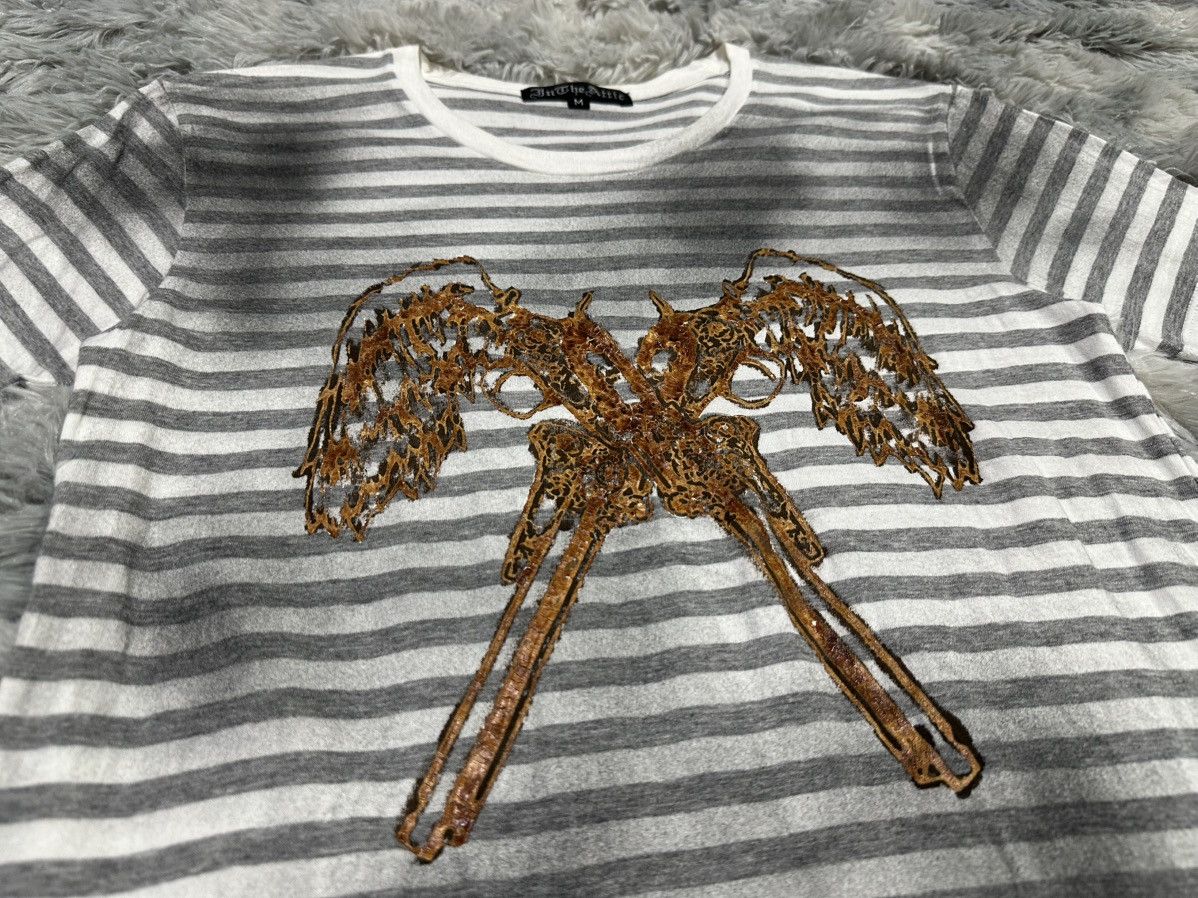 In The Attic 🔥Sick Y2K In The Attic Gun Crosses Guns Striped Shirt Goth Size US M / EU 48-50 / 2 - 1 Thumbnail