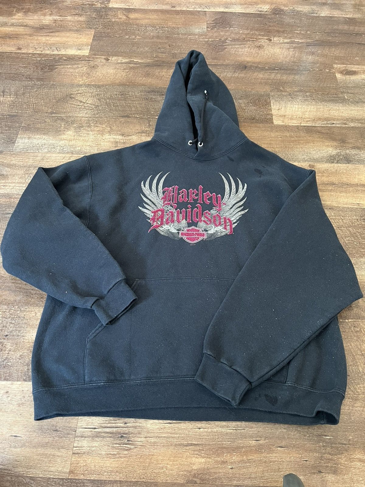 Harley Davidson Women’s Harley Davidson Rhinestone Wings Pullover Hoodie XL Size XL / US 12-14 / IT 48-50 - 2 Thumbnail