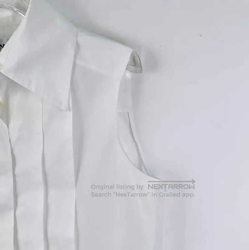 Chanel Chanel White Cotton Sleeveless Shirt . Size S / US 4 / IT 40 - 3 Thumbnail