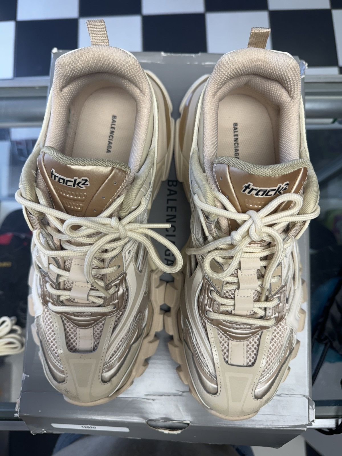 Balenciaga Track.2 Trainer Nude / Metallic Sneakers Size 41 Low Top Sneakers