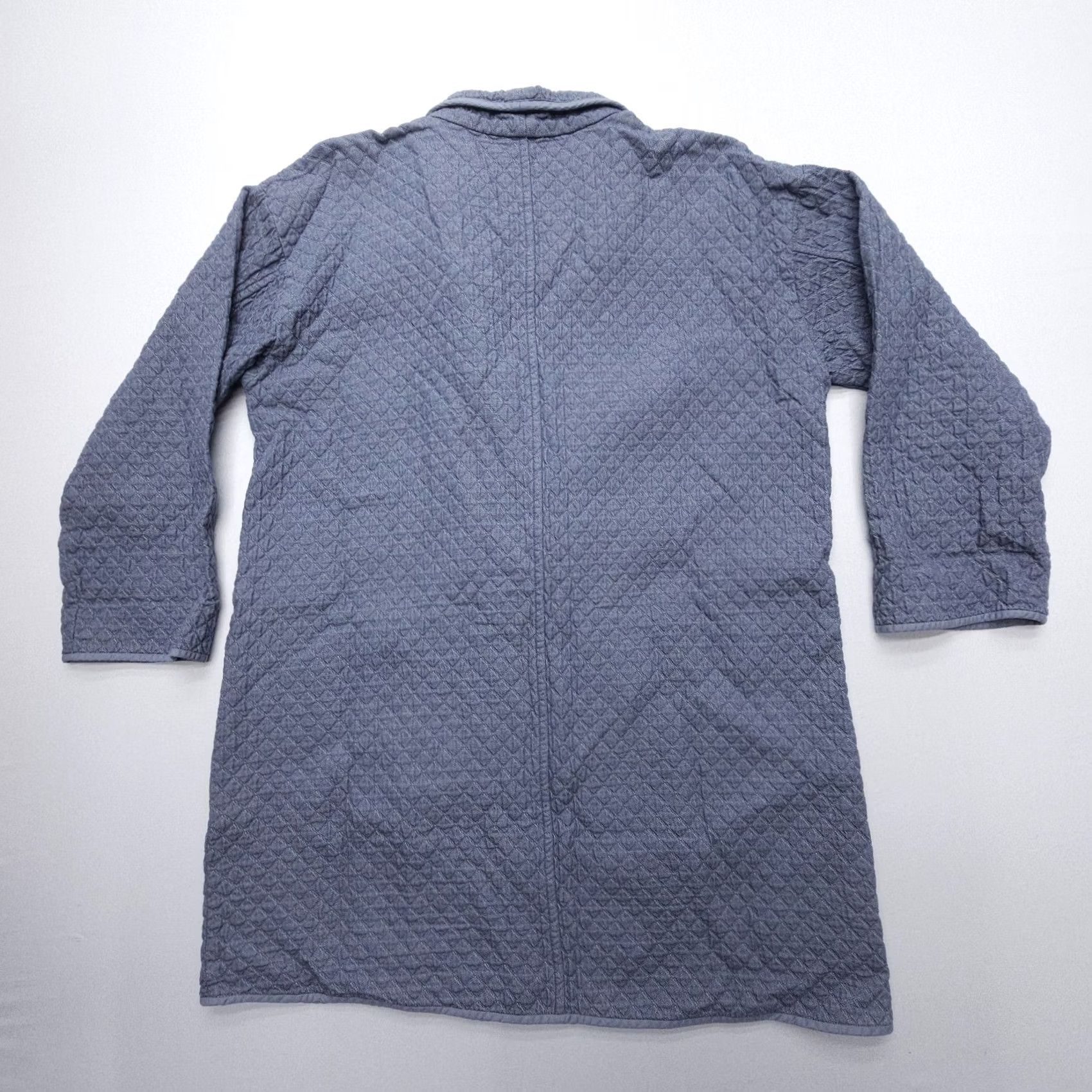 Eileen Fisher Eileen Fisher Quilted Kimono Jacket Small Cotton Pockets Shacket Geometric Knit 3/4 Sleeve Snap Front Blue Womens Vintage No Ladies Mens Size S / US 4 / IT 40 - 2 Thumbnail