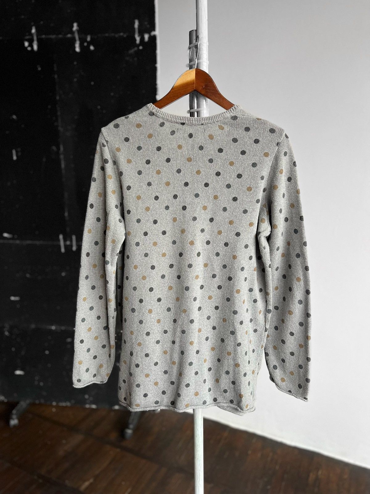 Designer Gudrun Sjoden Womens Gray Polka Dot Cotton Pullover Sweater Size M / US 6-8 / IT 42-44 - 3 Thumbnail