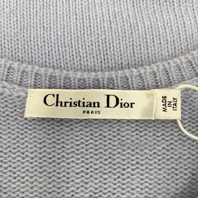 Dior Dior Sky blue floral beaded cashmere round-neck short-slee Size XXS / US 00 / IT 34 - 5 Thumbnail