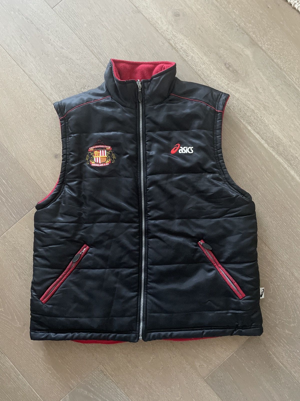 Asics × Vintage Vintage ASICS Sunderland FC Reversible Fleece Vest Size US XL / EU 56 / 4 - 1 Thumbnail