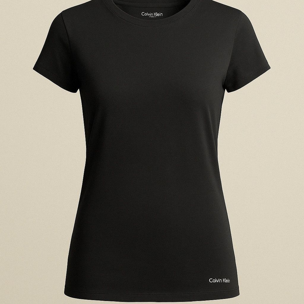 Calvin Klein Calvin Klein Black Slim-Fit Logo T-Shirt – Women’s M Size L / US 10 / IT 46 - 2 Thumbnail