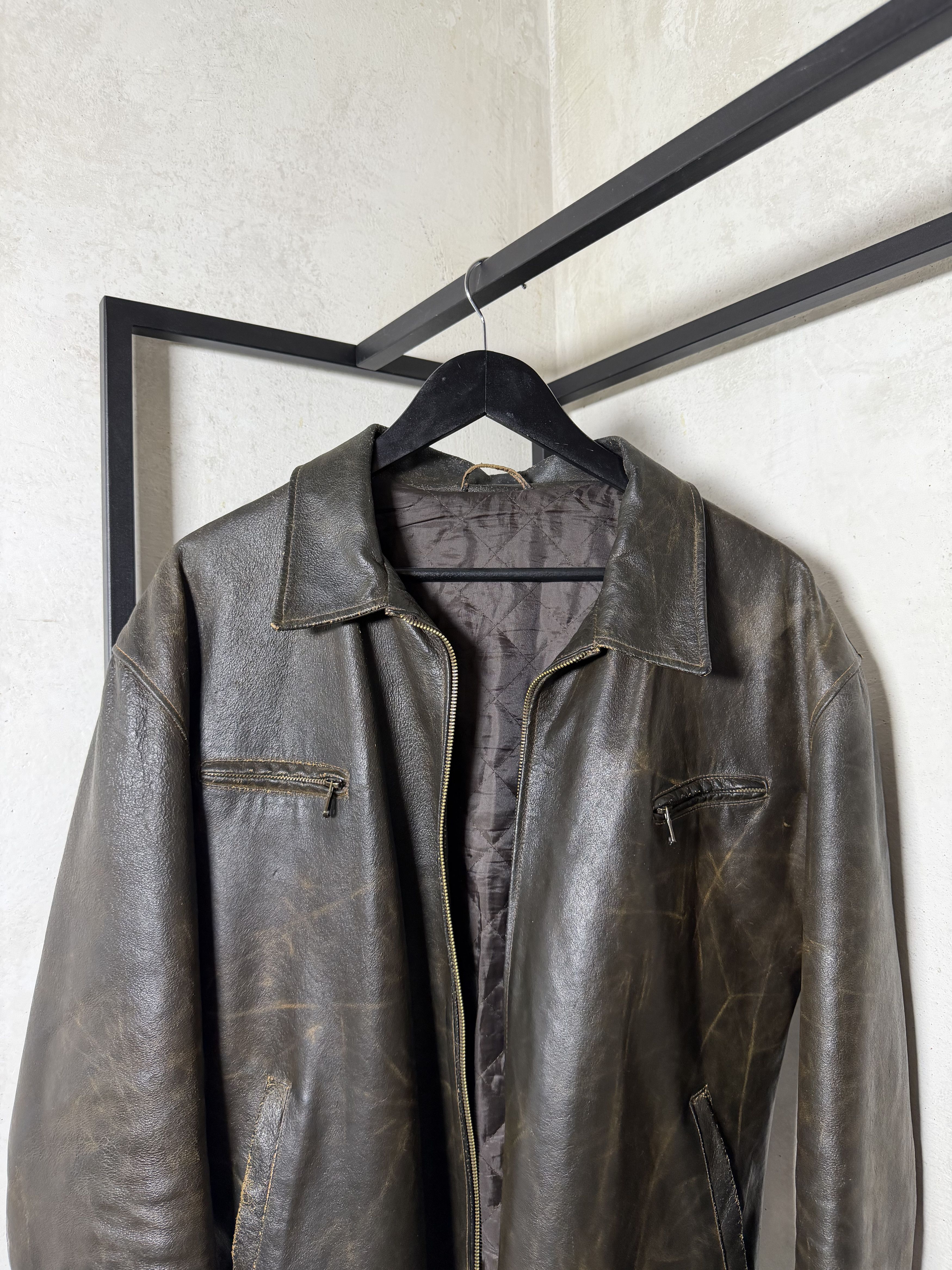 Genuine Leather Boxy Italian Genuine Leather Padded Jacket Size US XXL / EU 58 / 5 - 2 Thumbnail